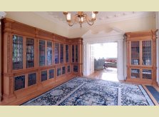 Oak hand carved library with glazed doors